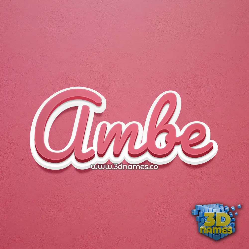 ambe in Red Scribble style - 3D name wallpaper