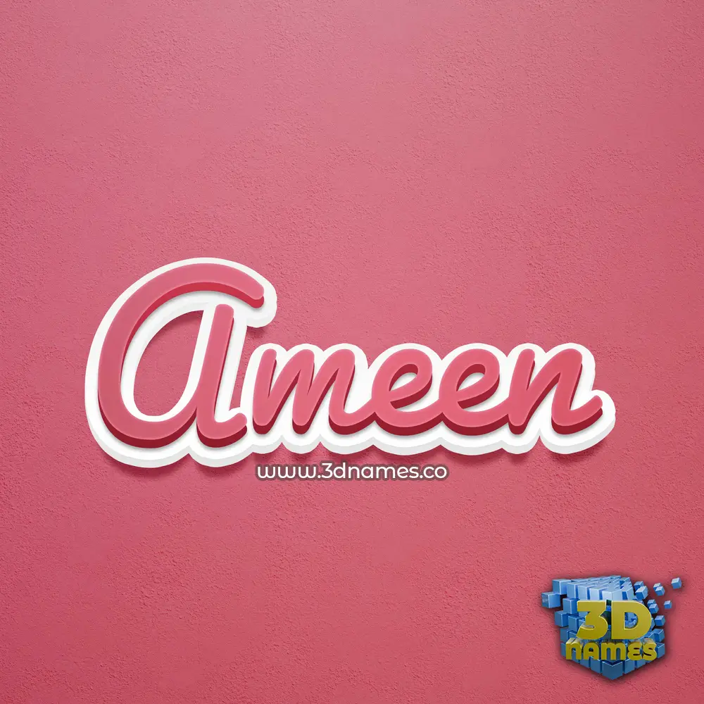 ameen in Red Scribble style - 3D name wallpaper ameen in Red Scribble style - 3D name wallpaper