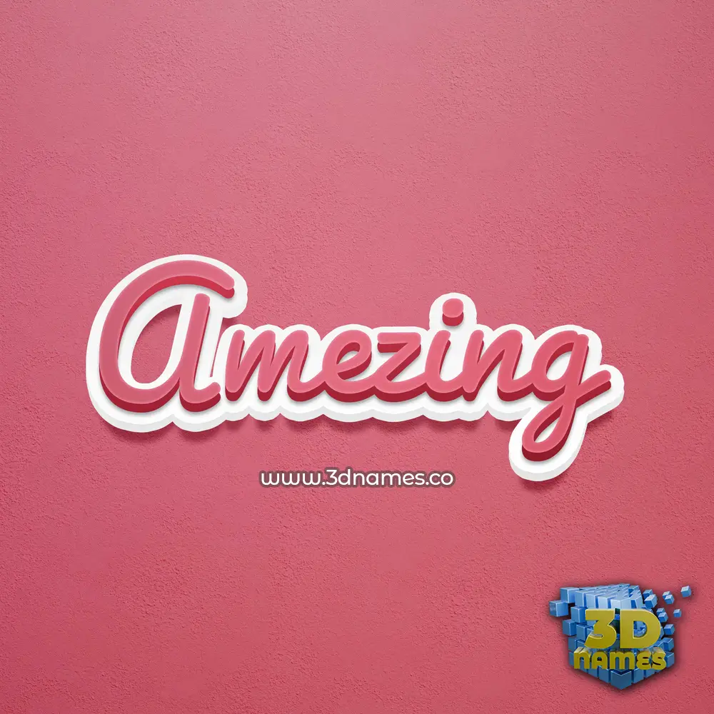 amezing in Red Scribble style - 3D name wallpaper