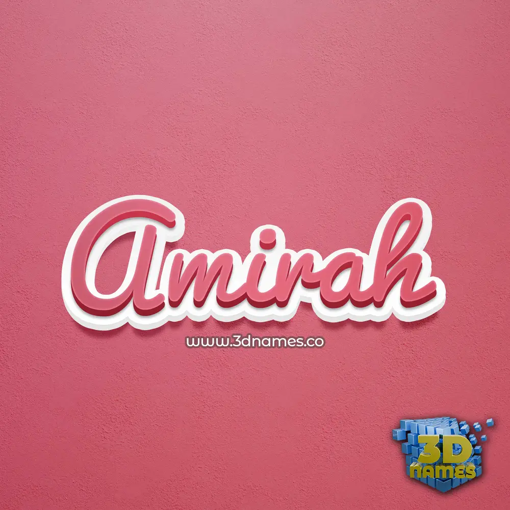 amirah in Red Scribble style - 3D name wallpaper