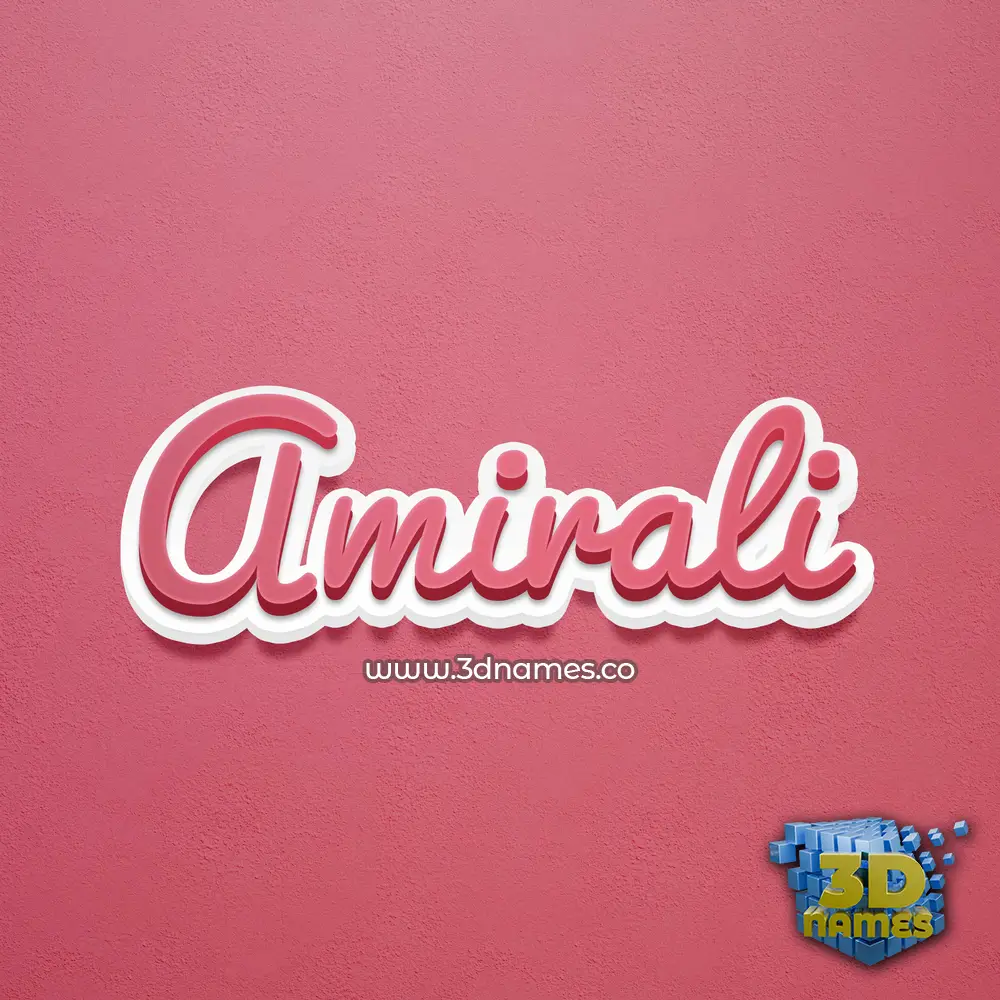 amirali in Red Scribble style - 3D name wallpaper