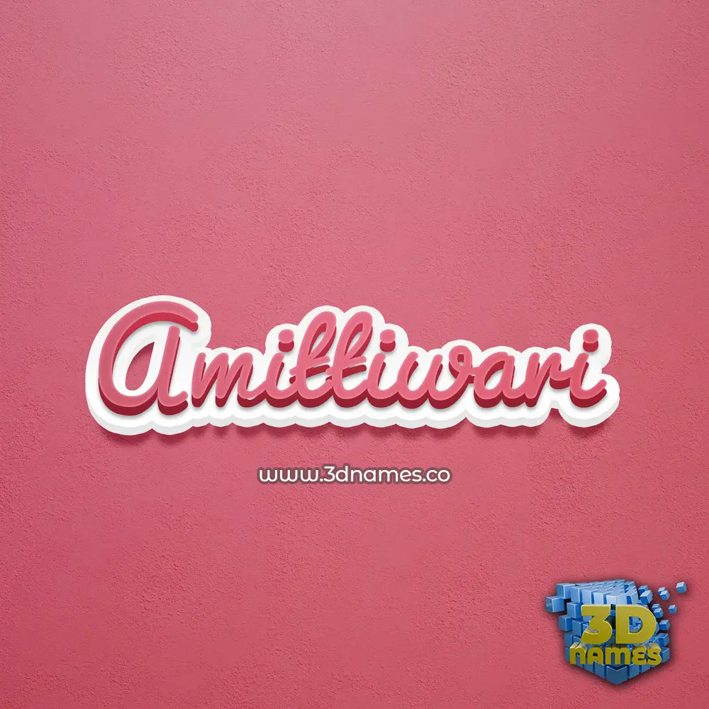 amittiwari in Red Scribble style - 3D name wallpaper