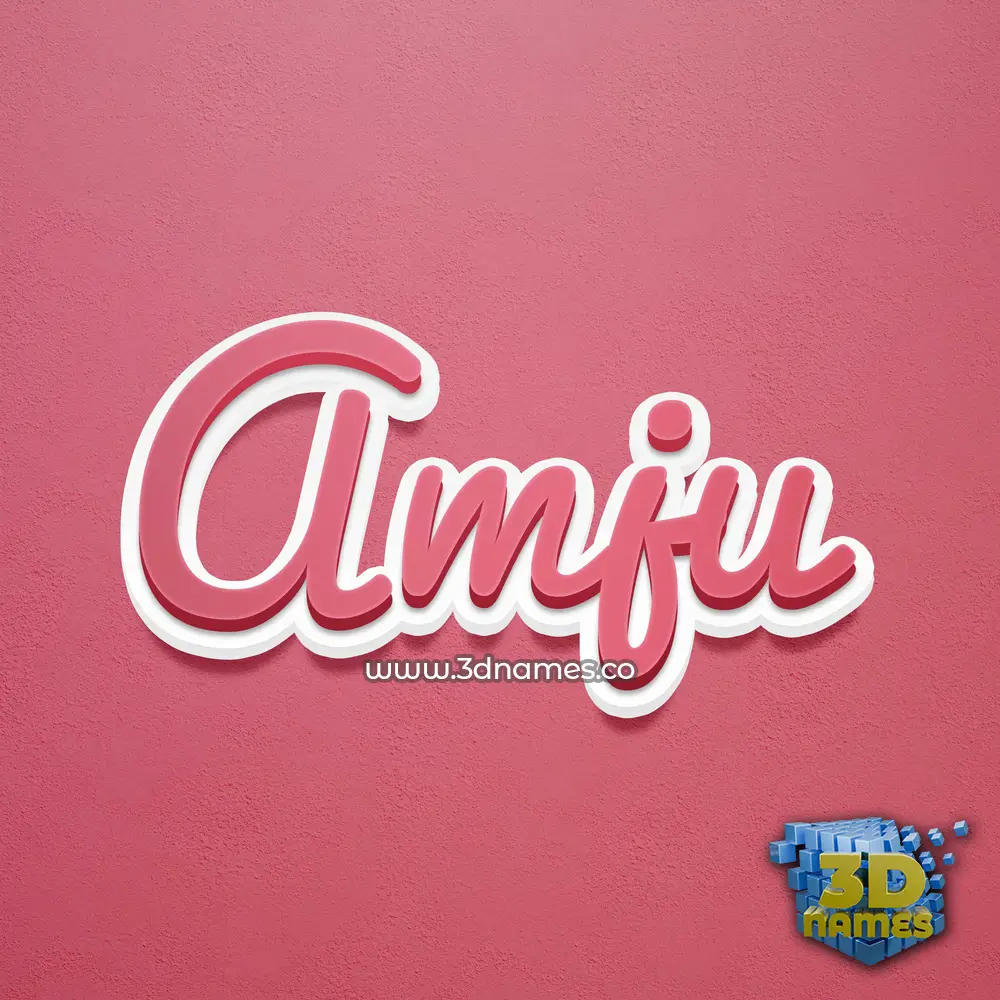 amju in Red Scribble style - 3D name wallpaper