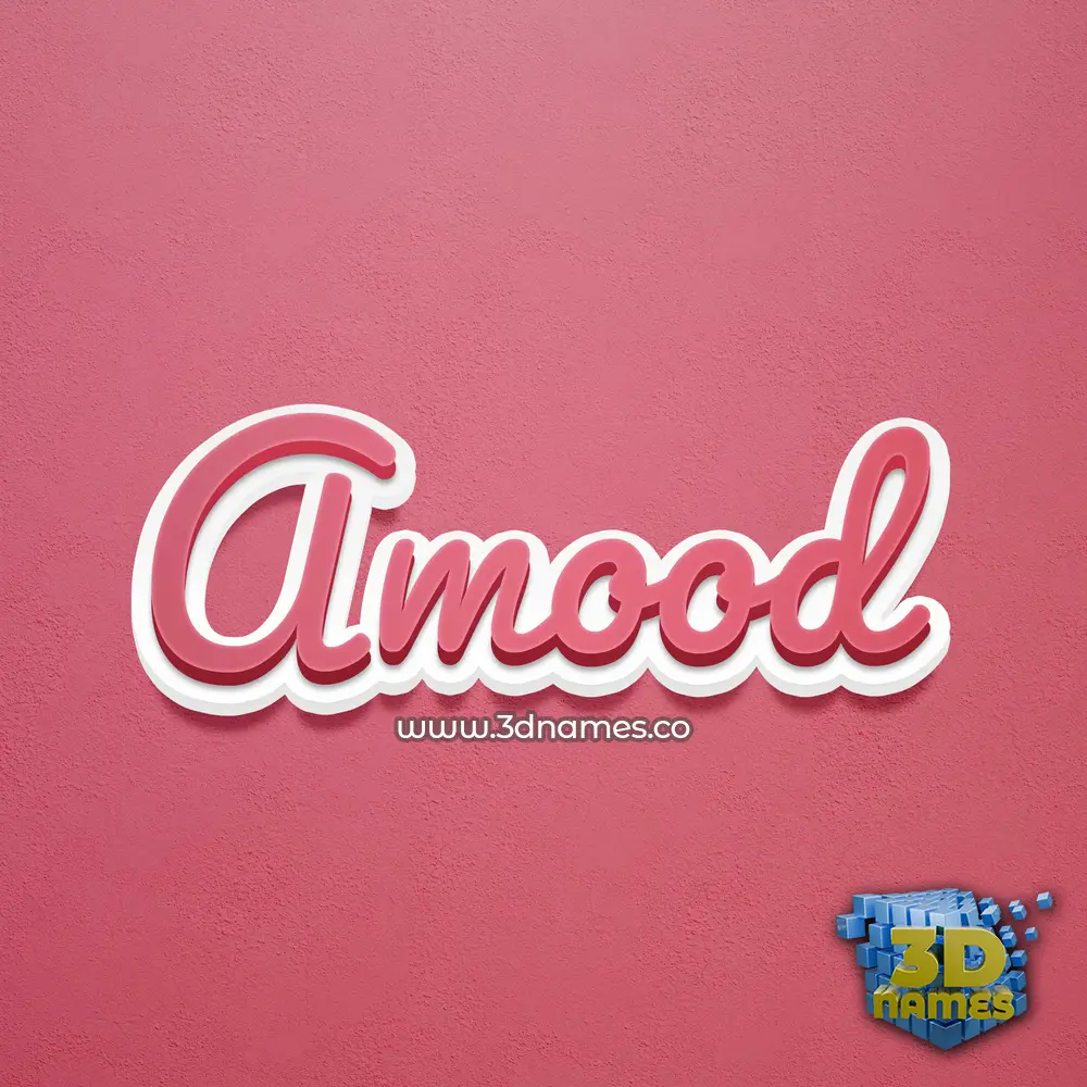amood in Red Scribble style - 3D name wallpaper