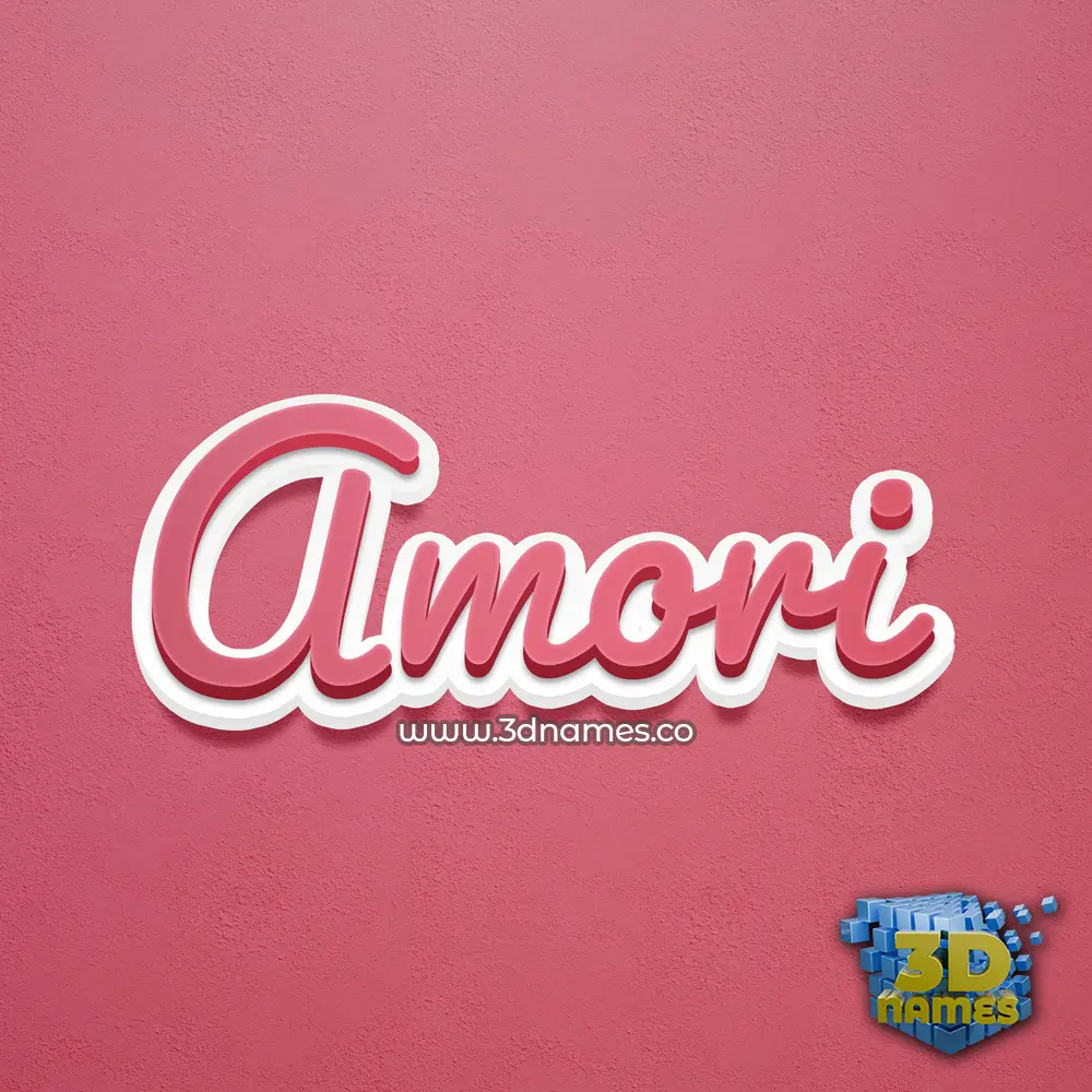 amori in Red Scribble style - 3D name wallpaper