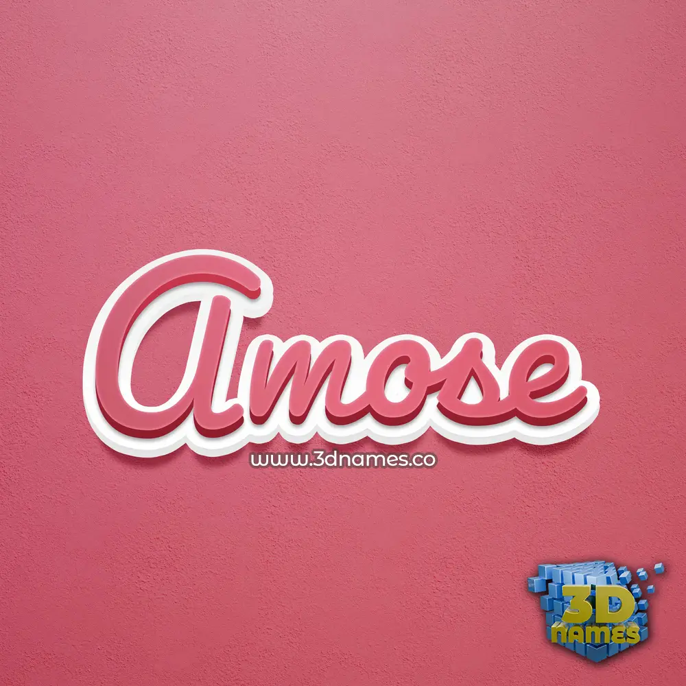 amose in Red Scribble style - 3D name wallpaper