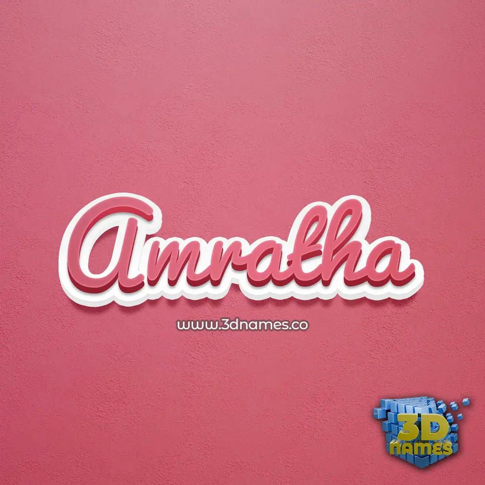 amratha in Red Scribble style - 3D name wallpaper