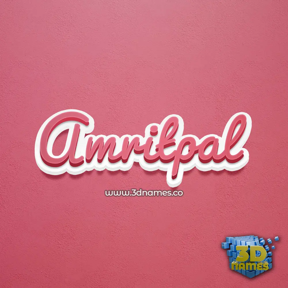 amritpal in Red Scribble style - 3D name wallpaper