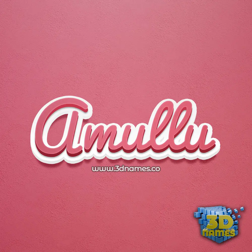 amullu in Red Scribble style - 3D name wallpaper