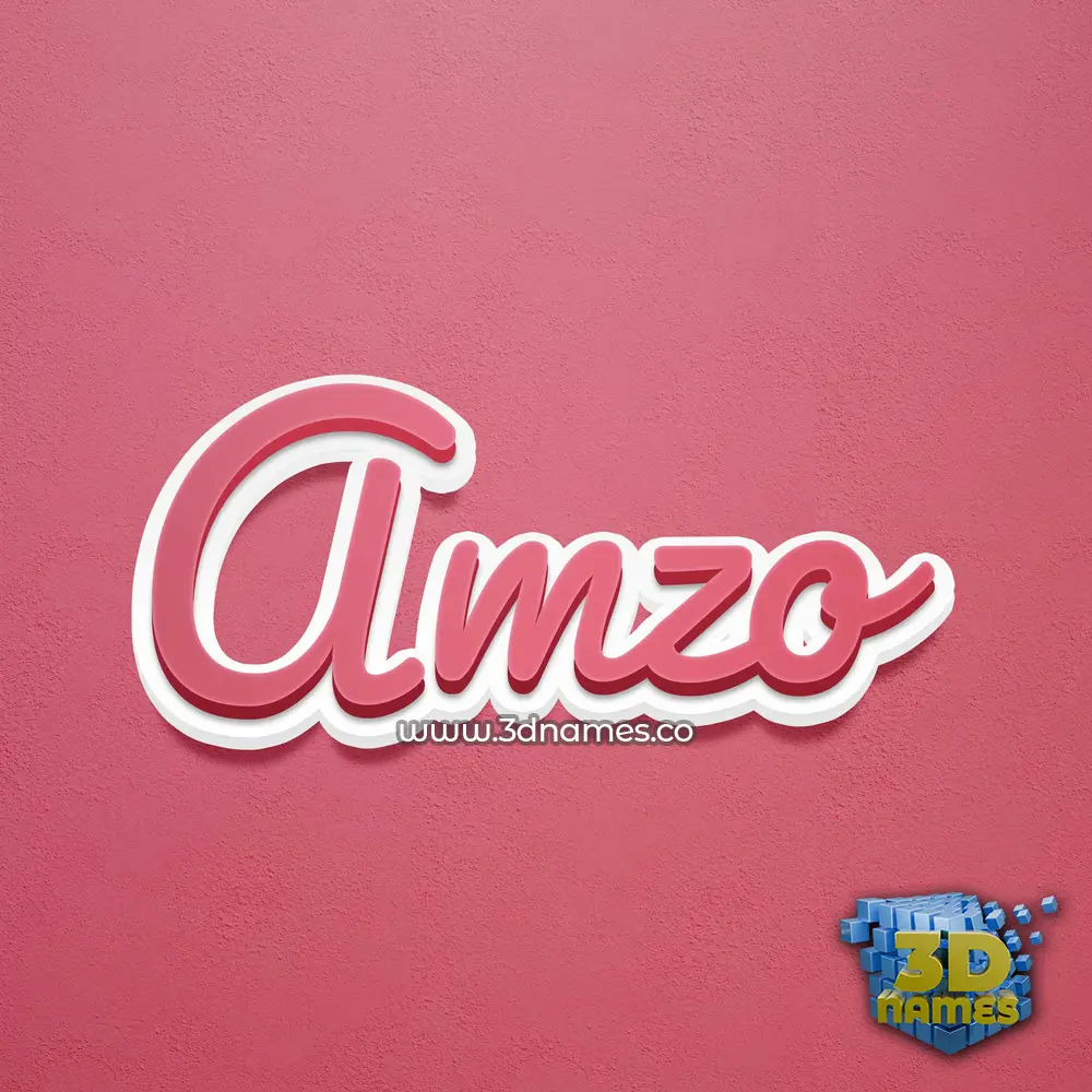 amzo in Red Scribble style - 3D name wallpaper