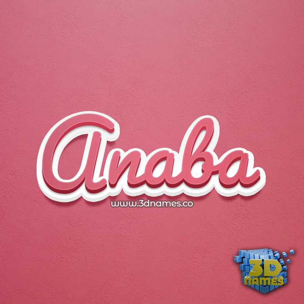 anaba in Red Scribble style - 3D name wallpaper