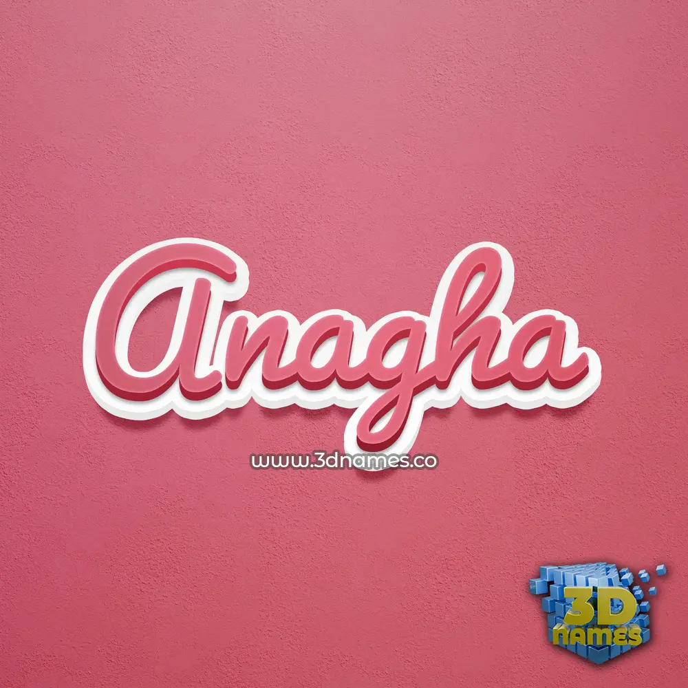 anagha in Red Scribble style - 3D name wallpaper