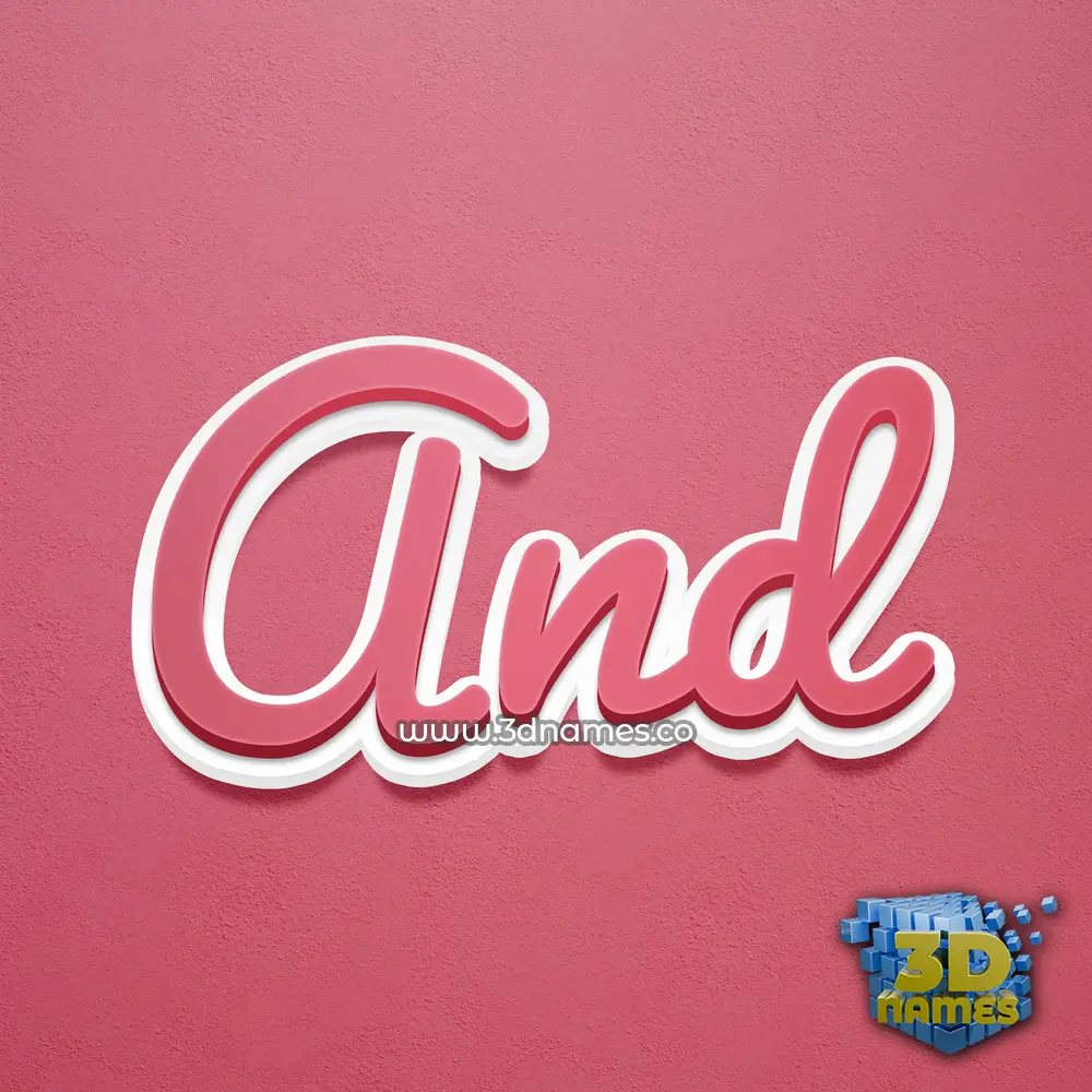 and in Red Scribble style - 3D name wallpaper and in Red Scribble style - 3D name wallpaper