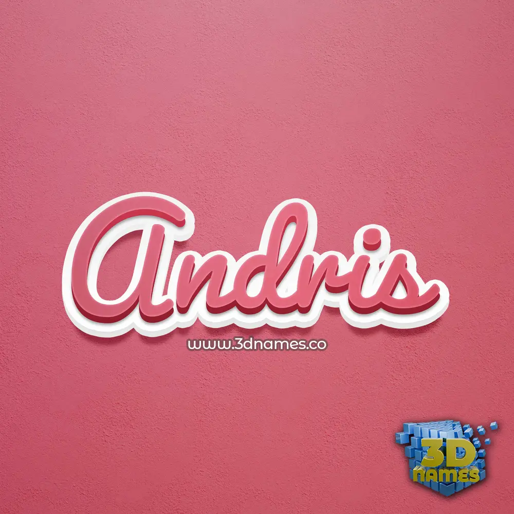 andris in Red Scribble style - 3D name wallpaper
