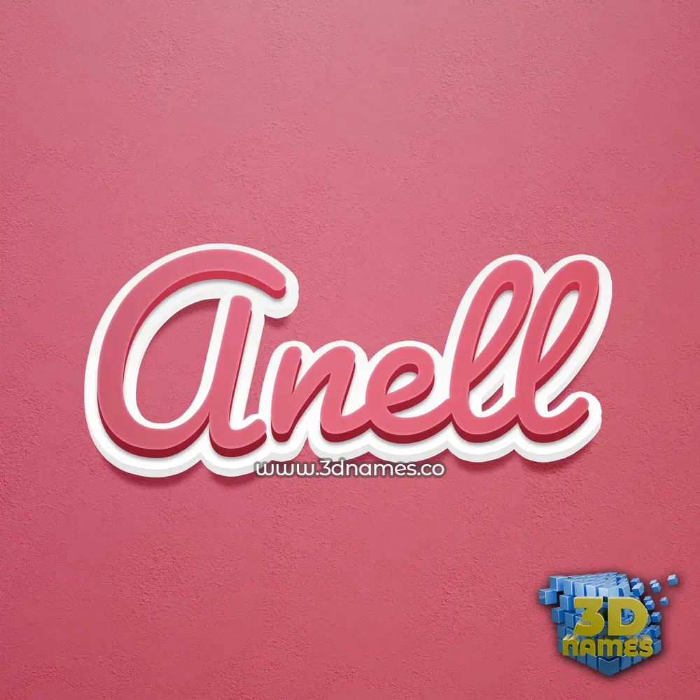 anell in Red Scribble style - 3D name wallpaper