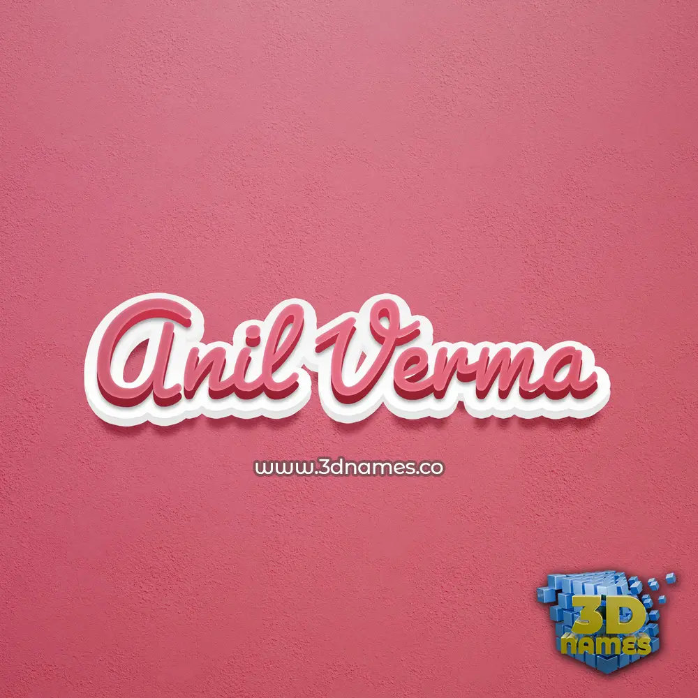 anil verma in Red Scribble style - 3D name wallpaper
