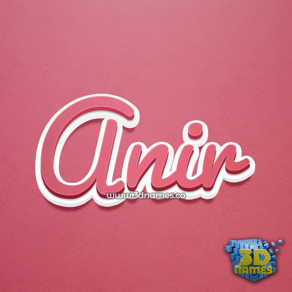 anir in Red Scribble style - 3D name wallpaper