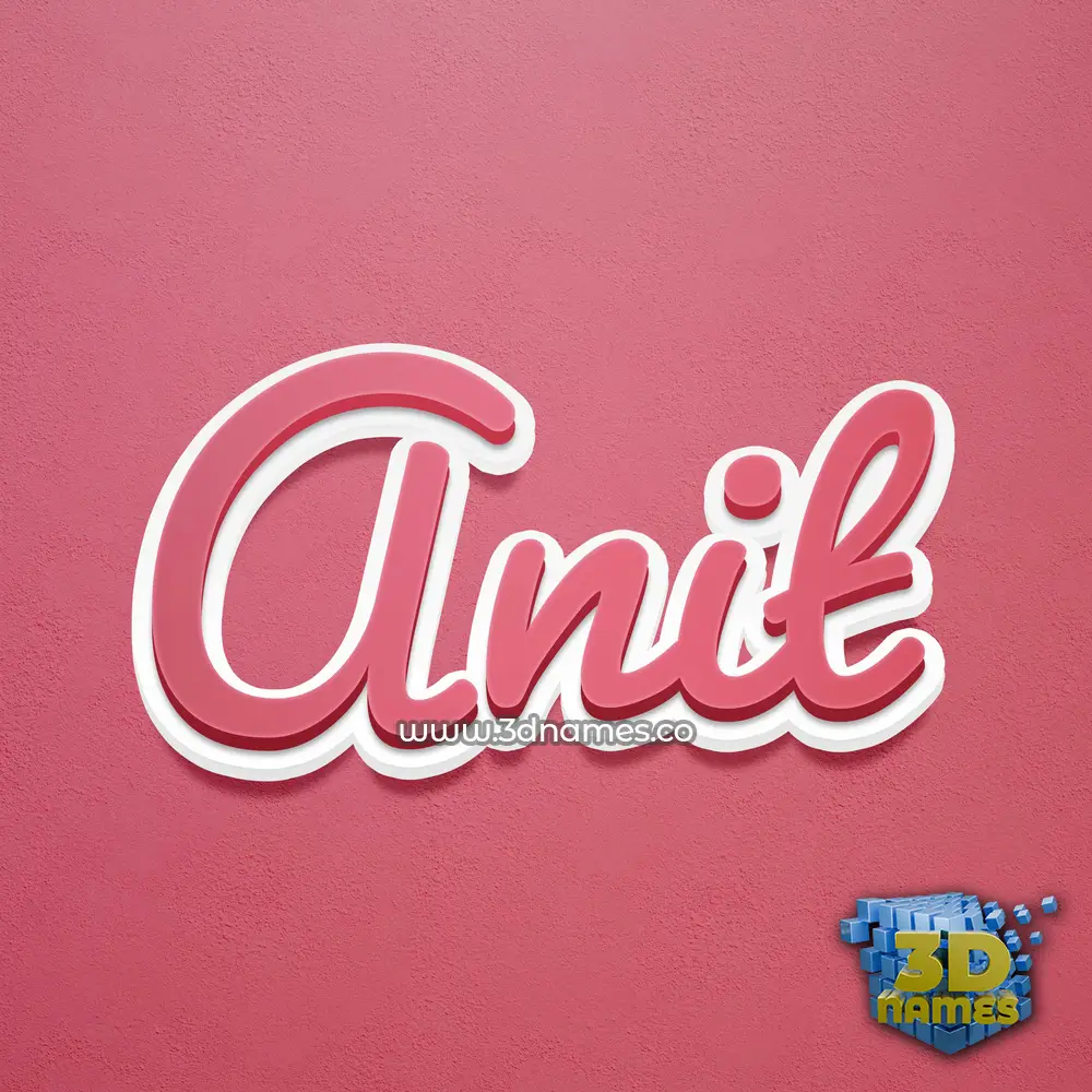 anit in Red Scribble style - 3D name wallpaper