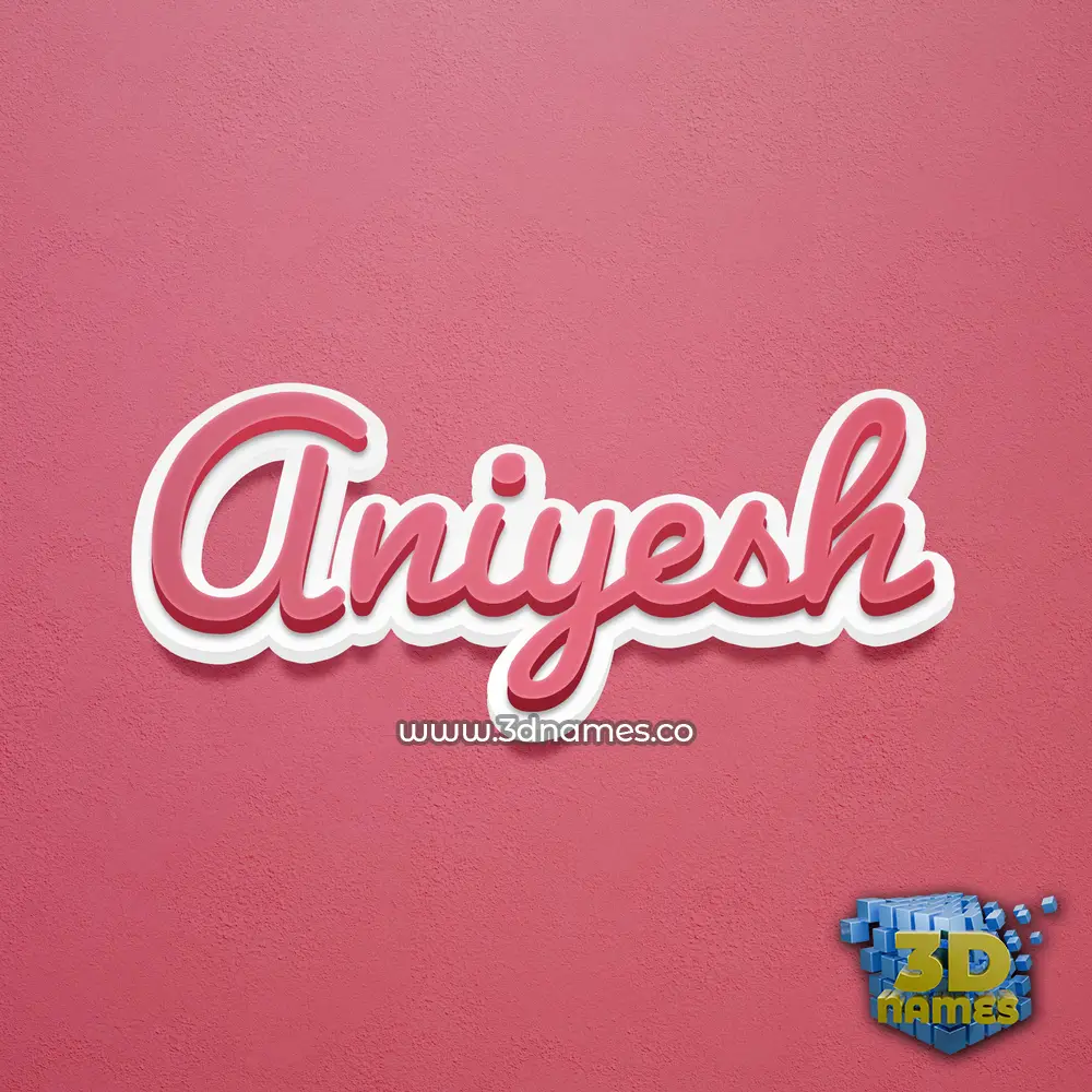 aniyesh in Red Scribble style - 3D name wallpaper