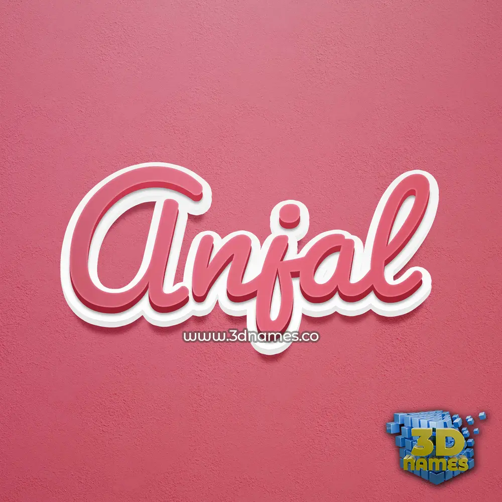 anjal in Red Scribble style - 3D name wallpaper