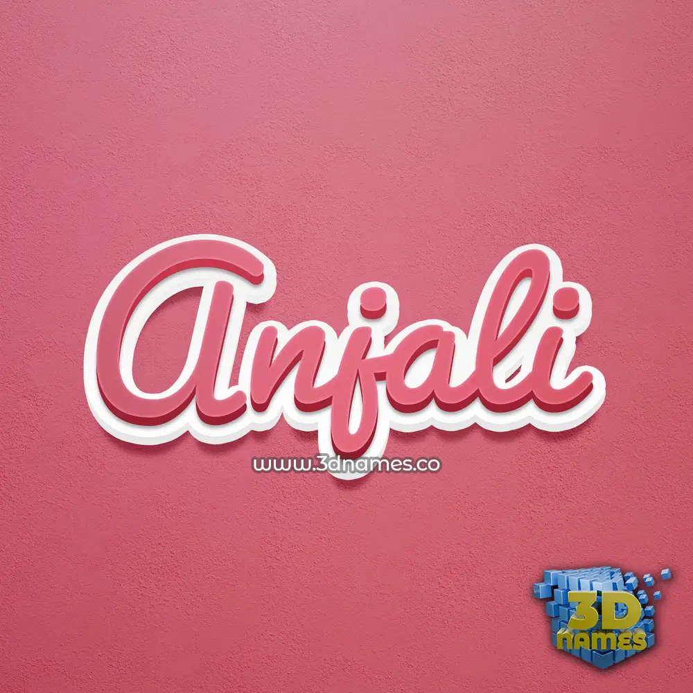 anjali in Red Scribble style - 3D name wallpaper