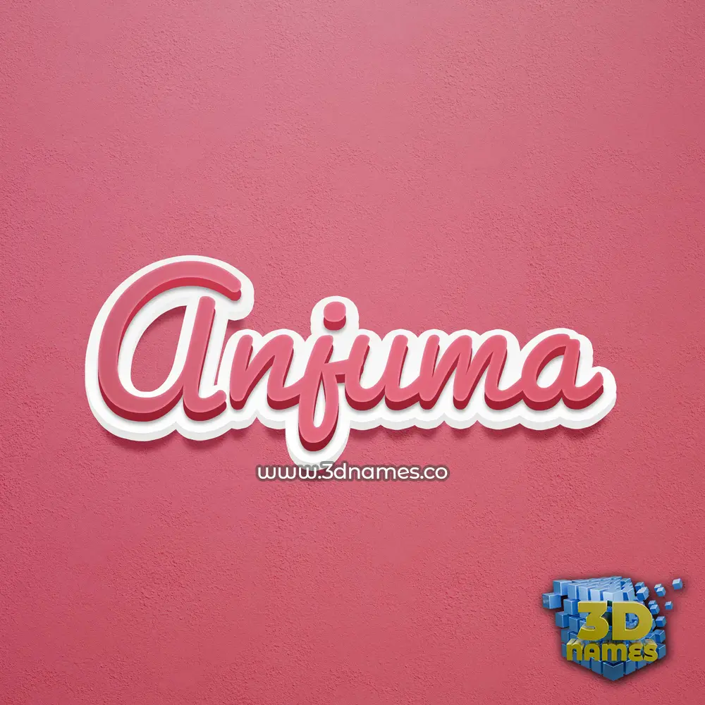 anjuma in Red Scribble style - 3D name wallpaper