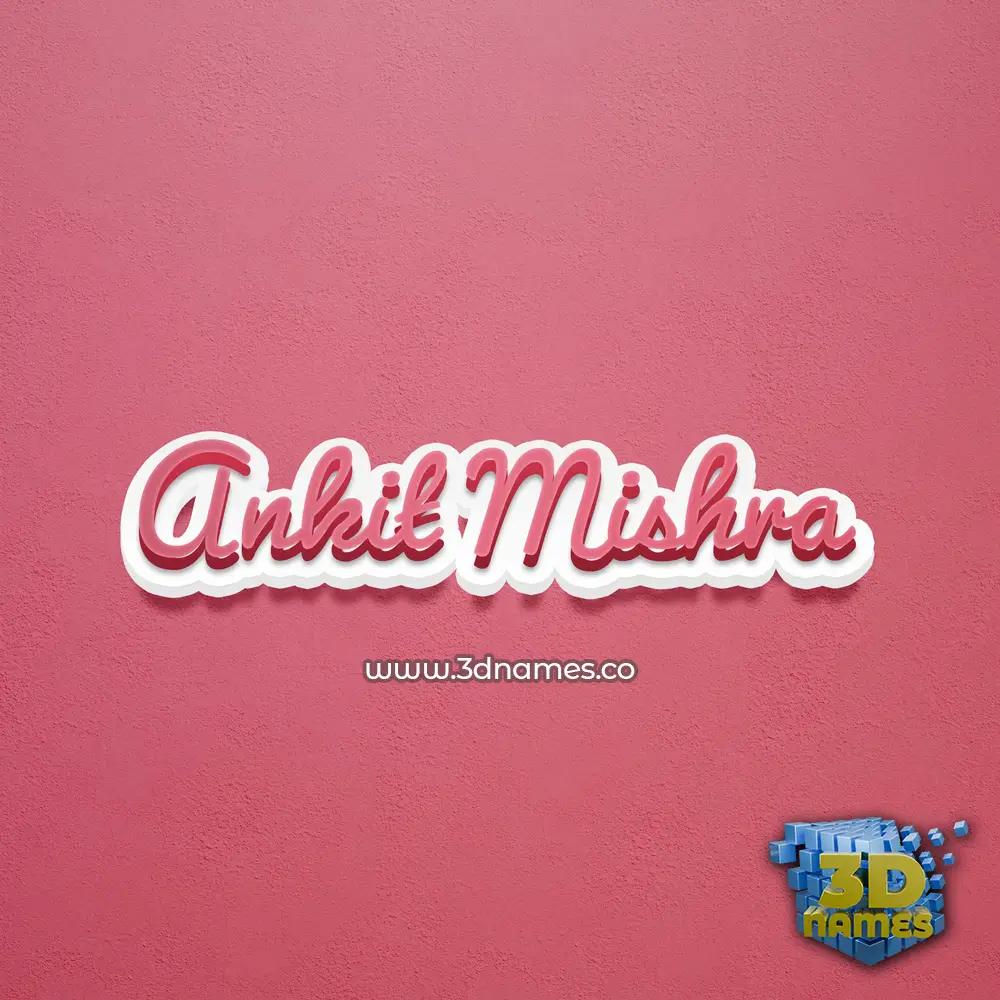 ankit mishra in Red Scribble style - 3D name wallpaper