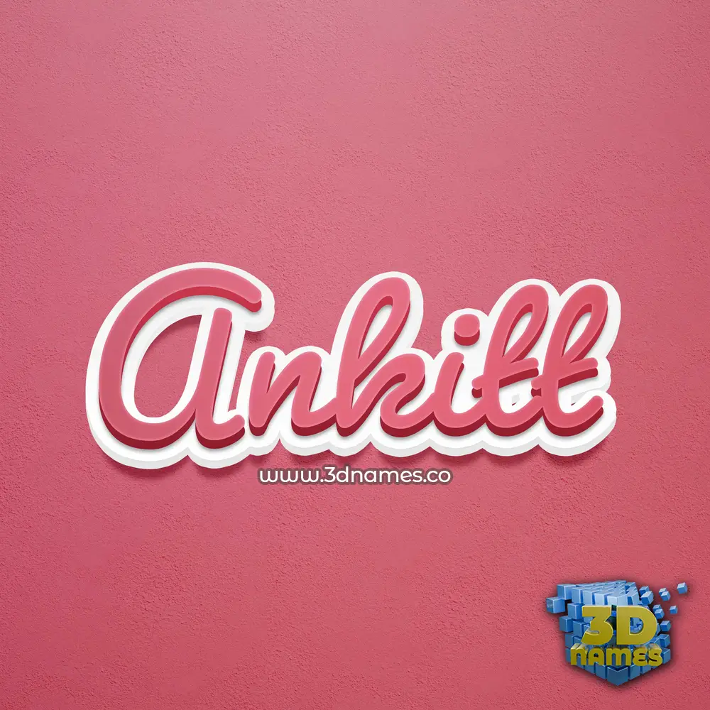 ankitt in Red Scribble style - 3D name wallpaper