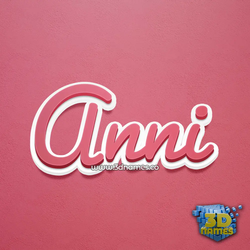 anni in Red Scribble style - 3D name wallpaper