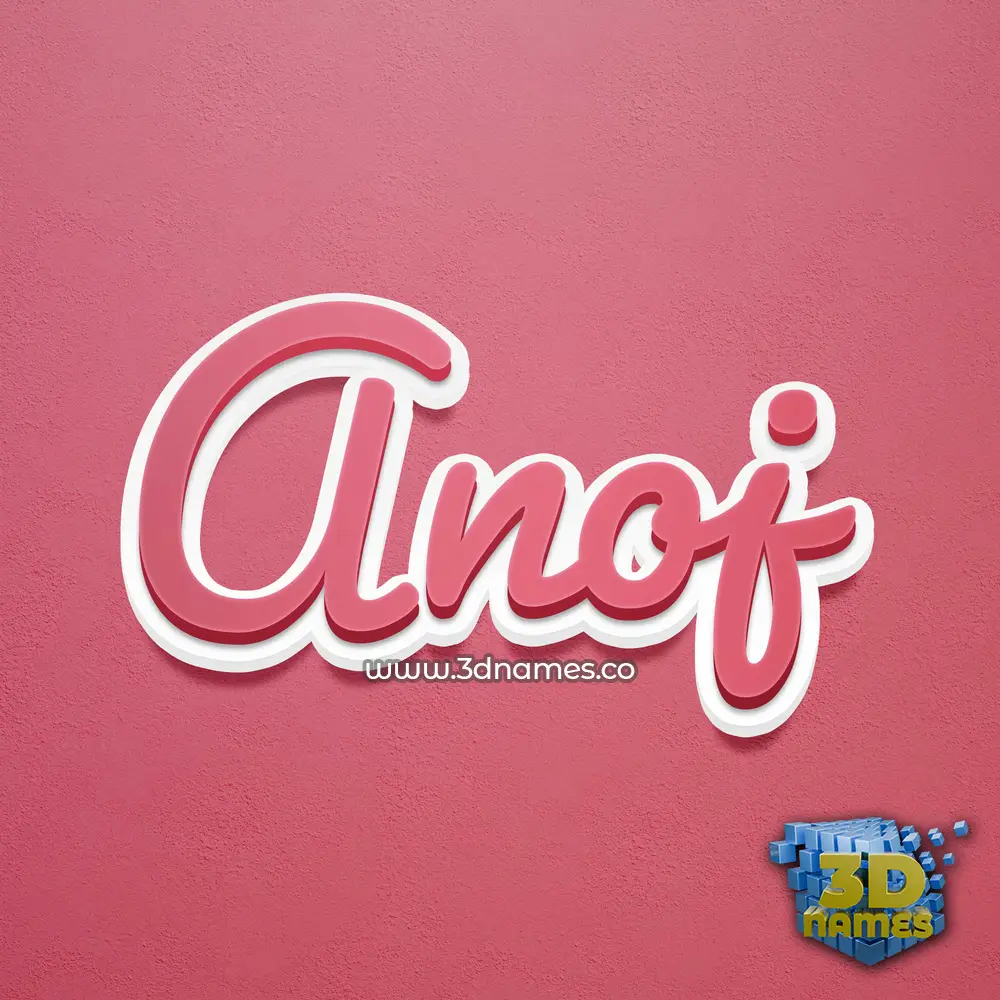 anoj in Red Scribble style - 3D name wallpaper