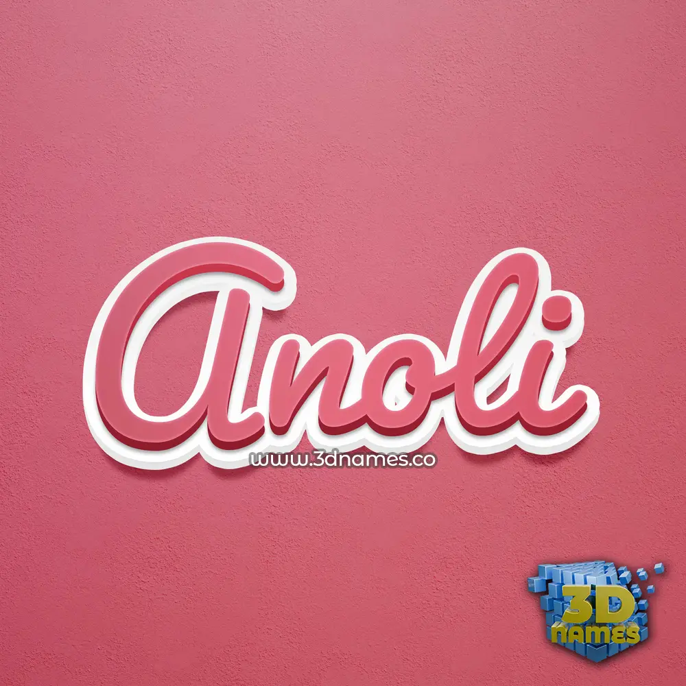 anoli in Red Scribble style - 3D name wallpaper
