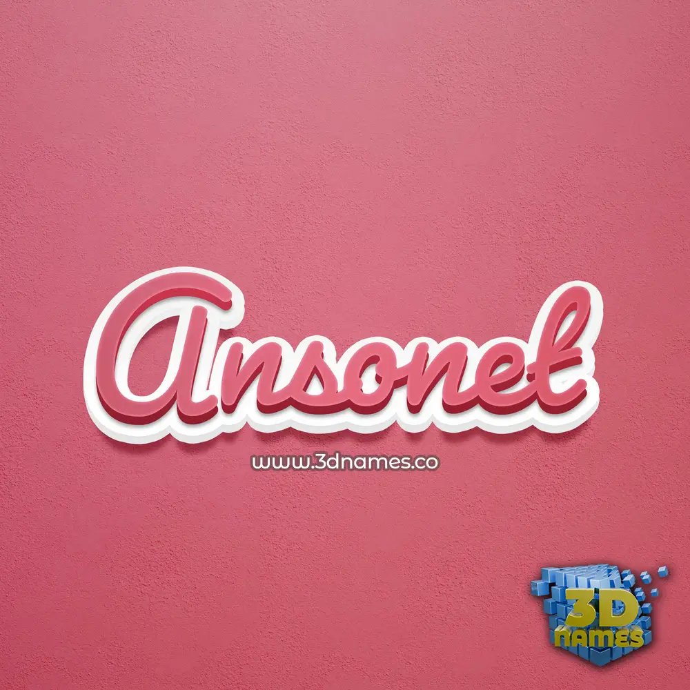 ansonet in Red Scribble style - 3D name wallpaper