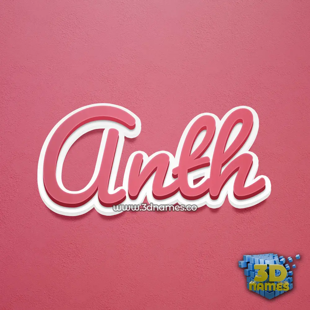 anth in Red Scribble style - 3D name wallpaper