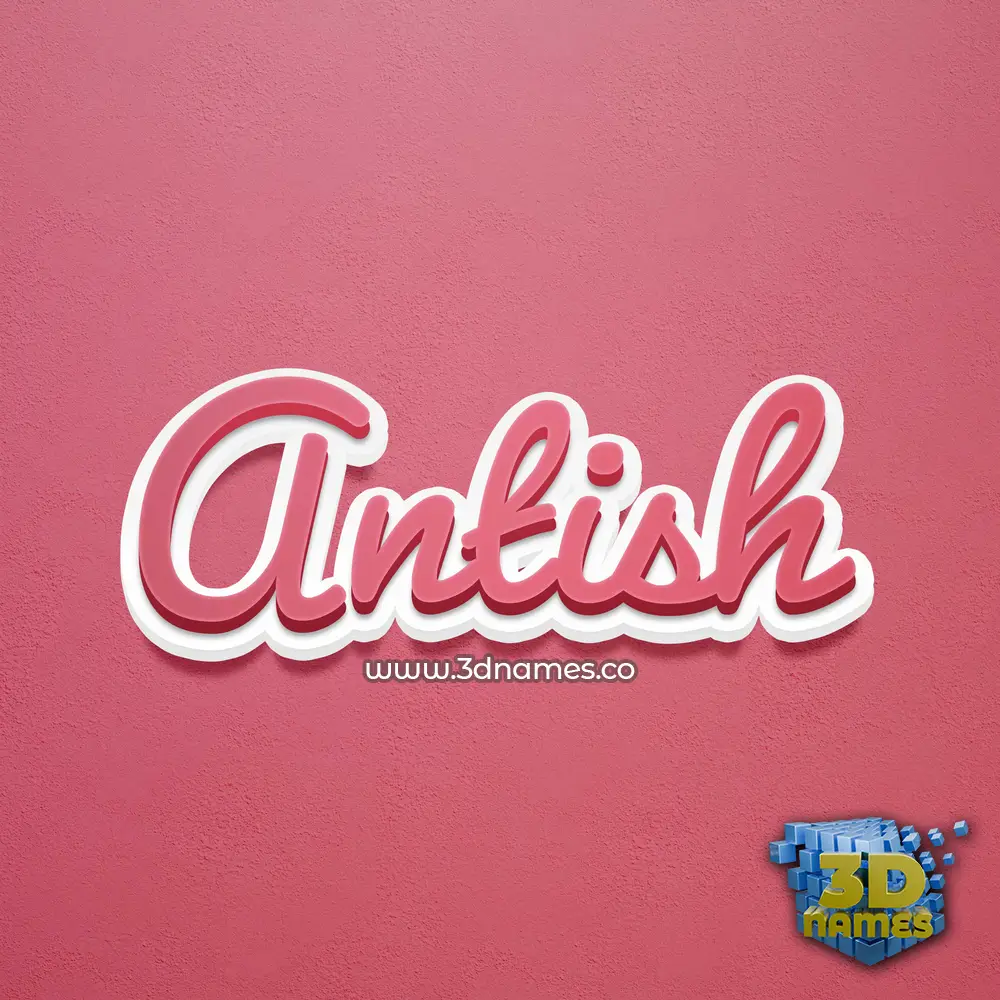 antish in Red Scribble style - 3D name wallpaper