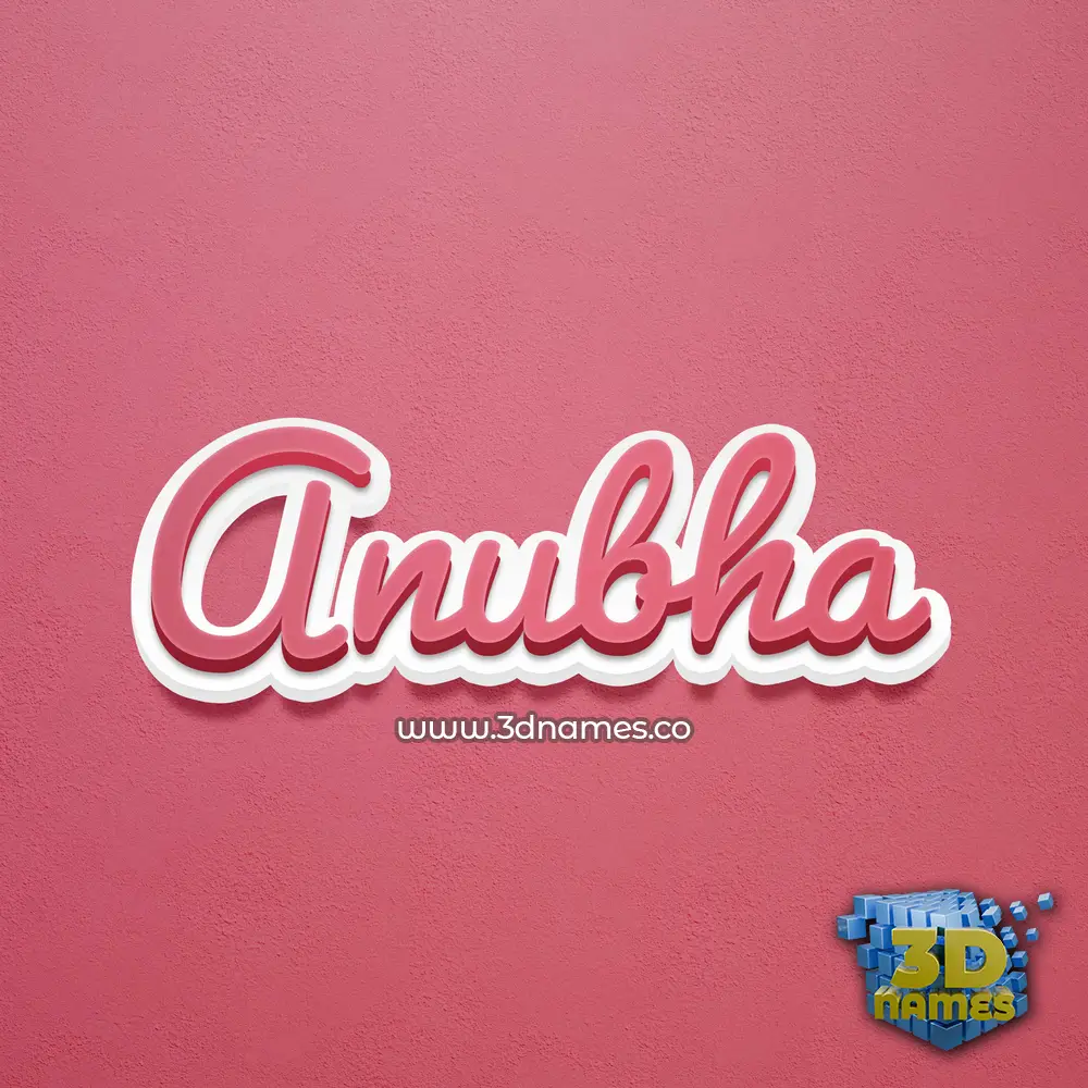anubha in Red Scribble style - 3D name wallpaper