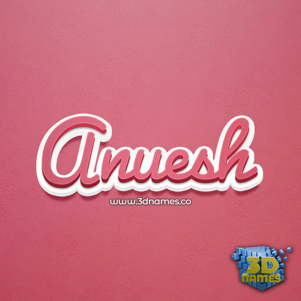 anuesh in Red Scribble style - 3D name wallpaper