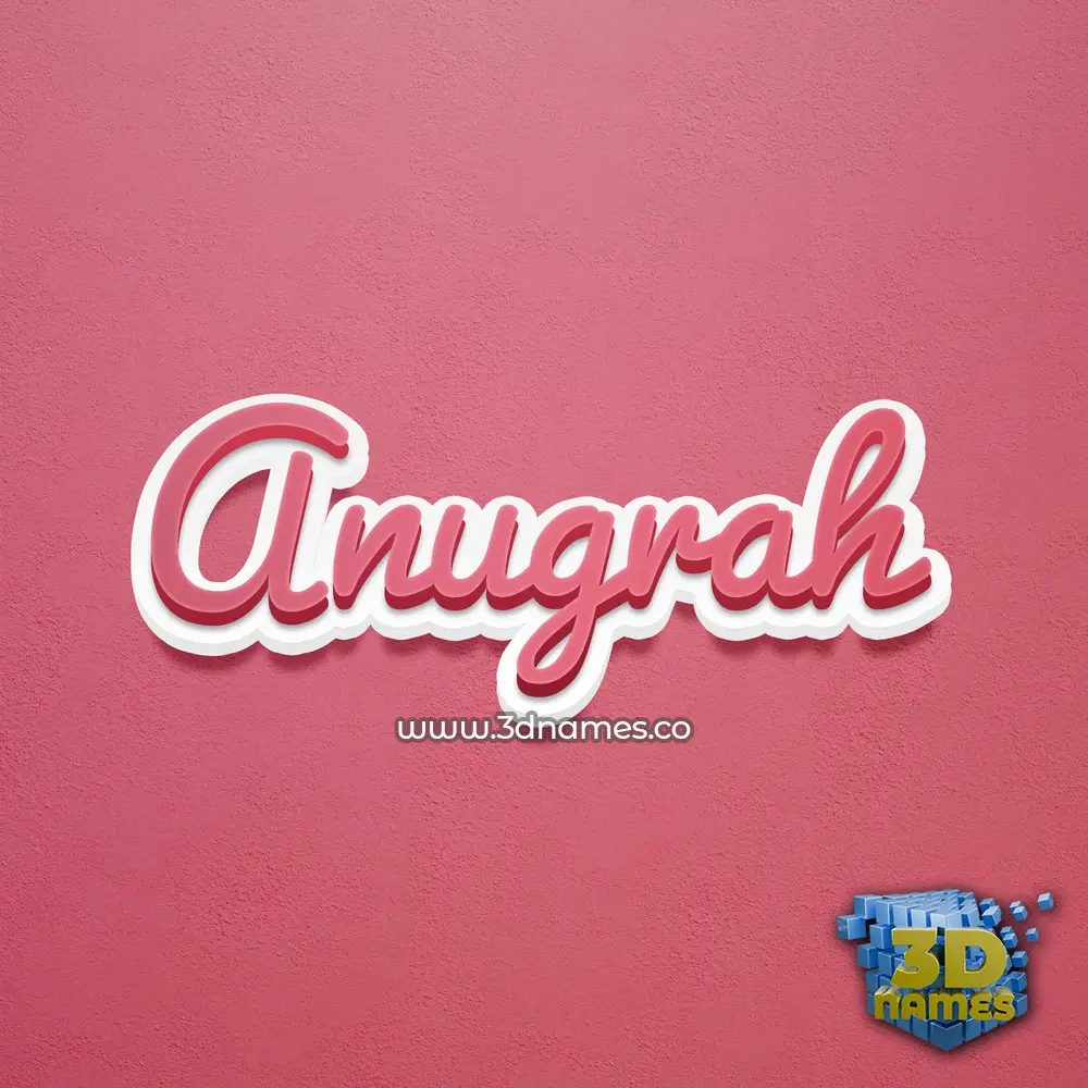 anugrah in Red Scribble style - 3D name wallpaper