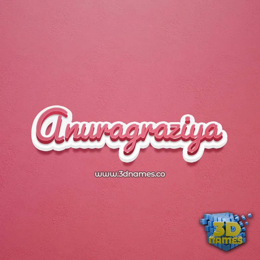 anuragraziya in Red Scribble style - 3D name wallpaper