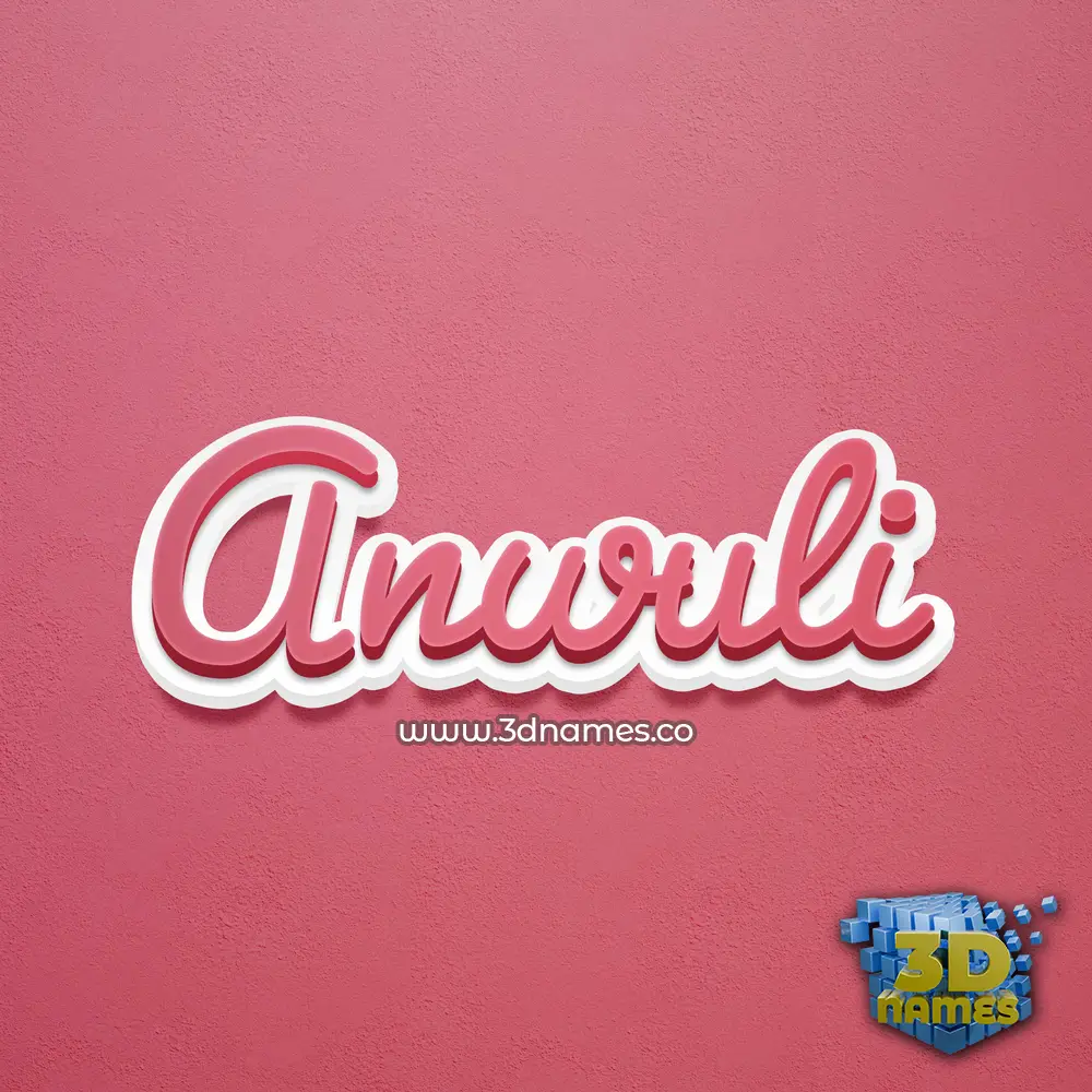 anwuli in Red Scribble style - 3D name wallpaper