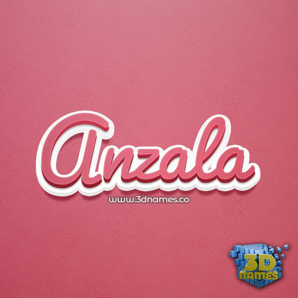 anzala in Red Scribble style - 3D name wallpaper