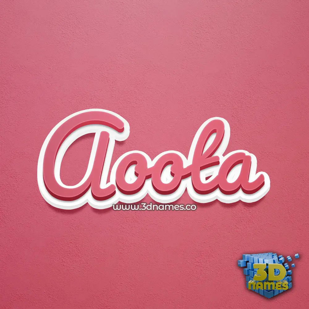 aoota in Red Scribble style - 3D name wallpaper