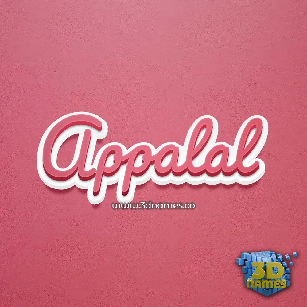appalal in Red Scribble style - 3D name wallpaper