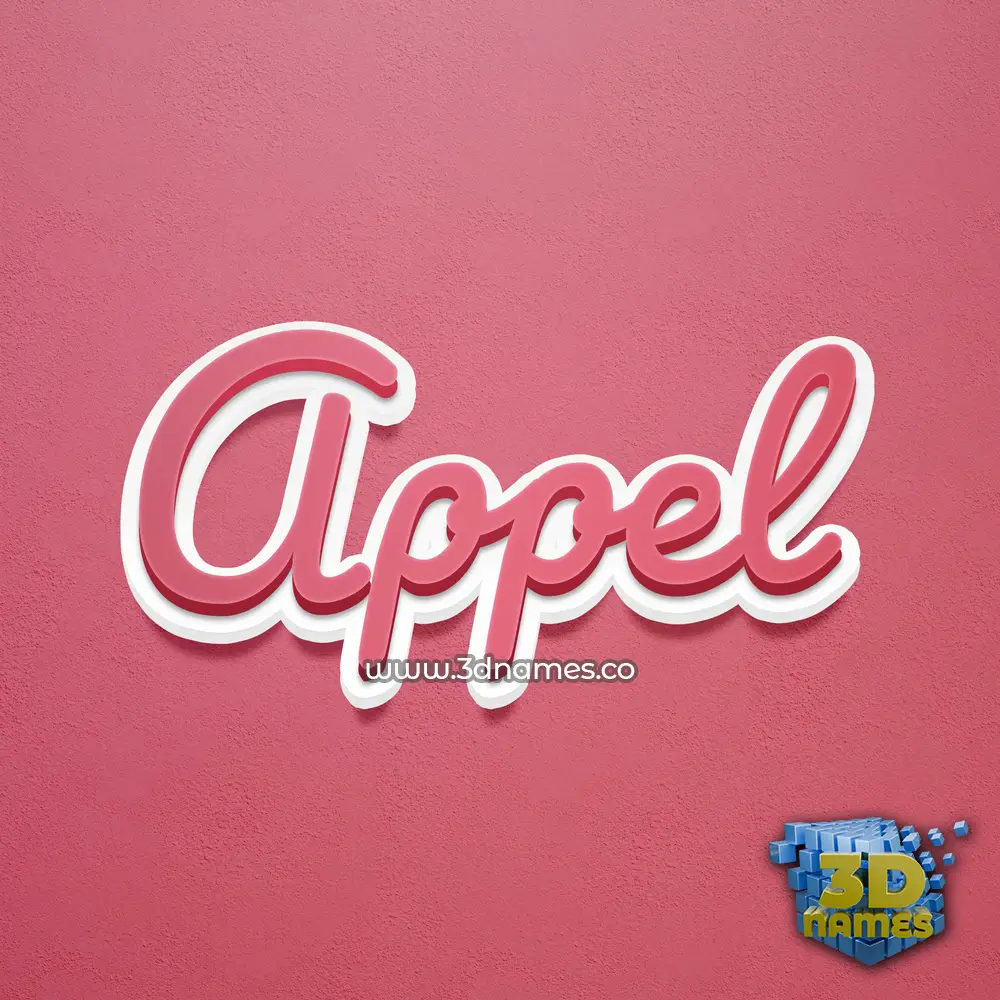 appel in Red Scribble style - 3D name wallpaper