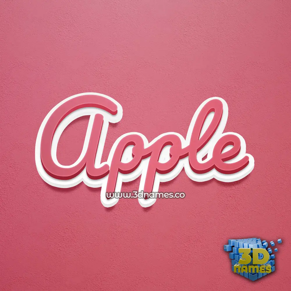 apple in Red Scribble style - 3D name wallpaper apple in Red Scribble style - 3D name wallpaper