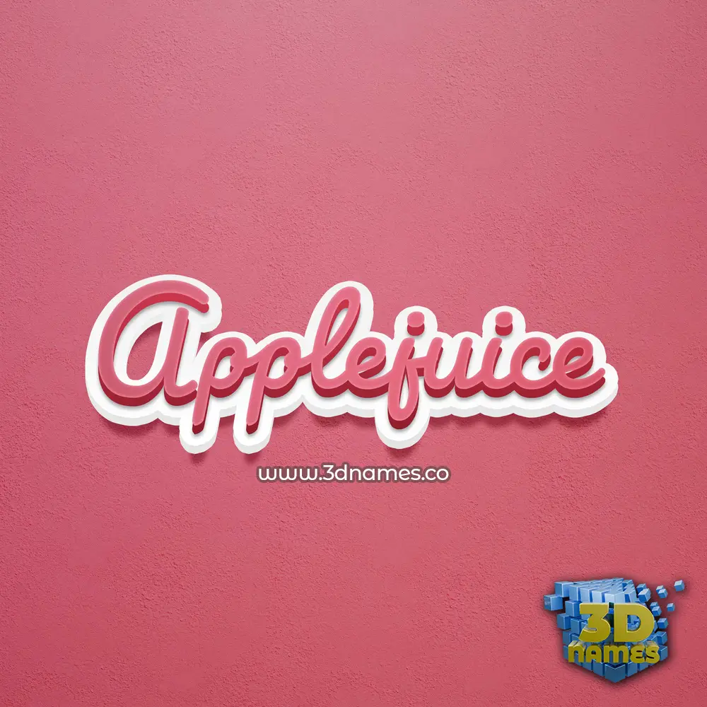 applejuice in Red Scribble style - 3D name wallpaper