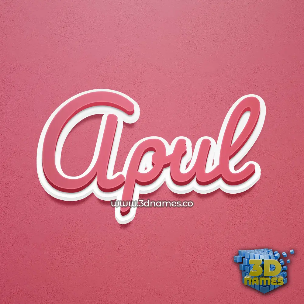 apul in Red Scribble style - 3D name wallpaper