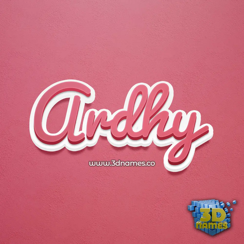 ardhy in Red Scribble style - 3D name wallpaper