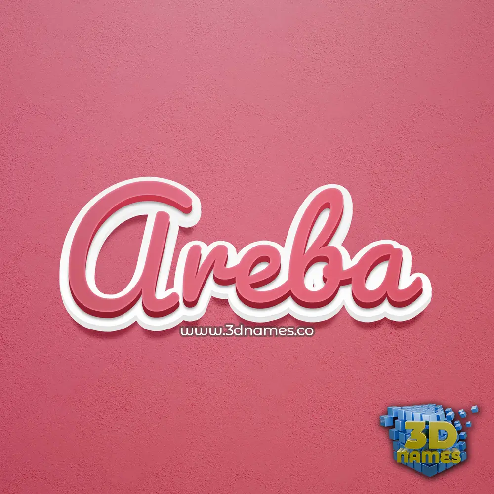 areba in Red Scribble style - 3D name wallpaper
