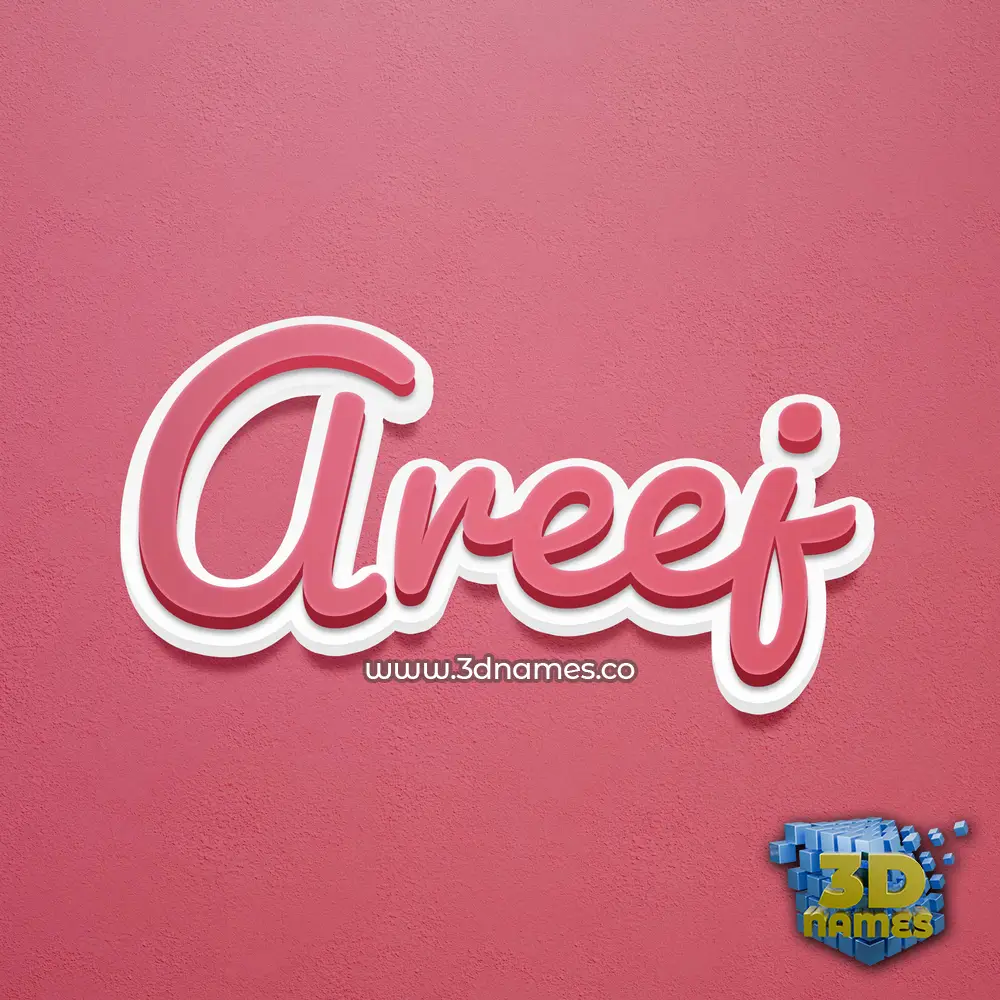 areej in Red Scribble style - 3D name wallpaper