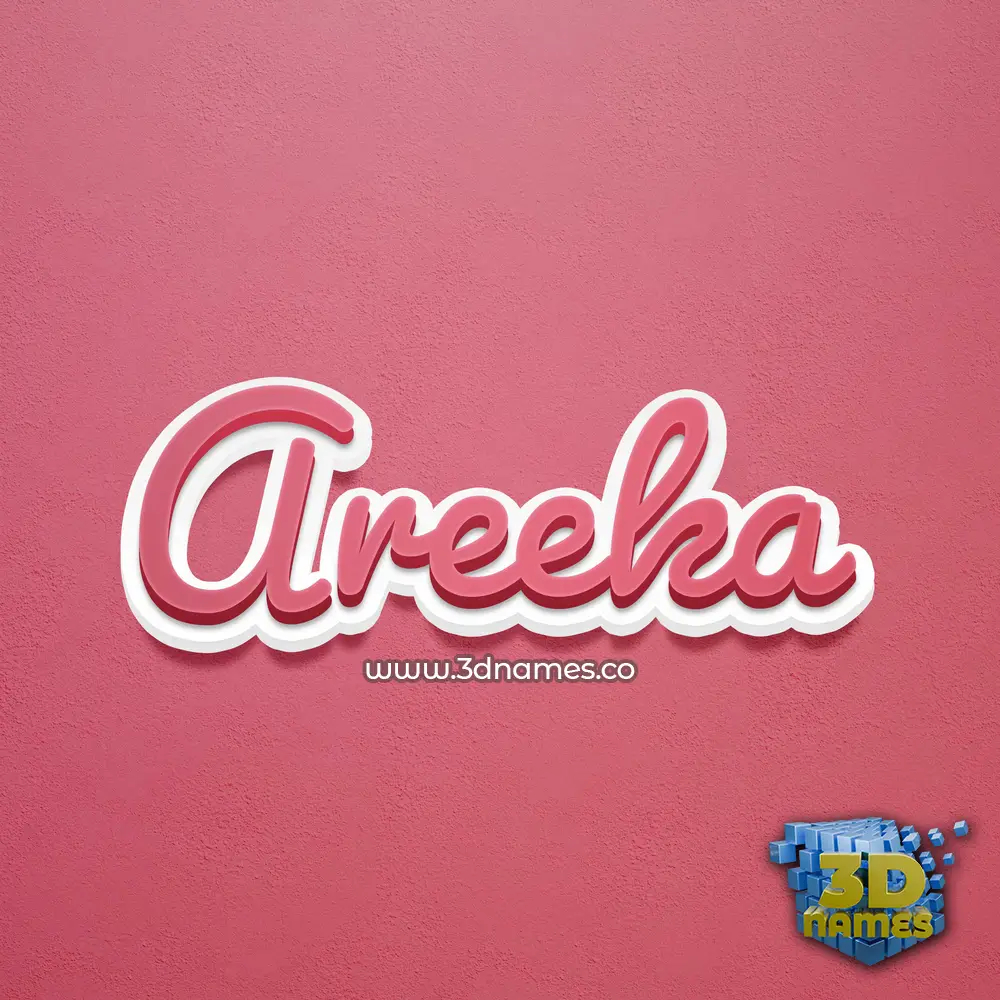 areeka in Red Scribble style - 3D name wallpaper